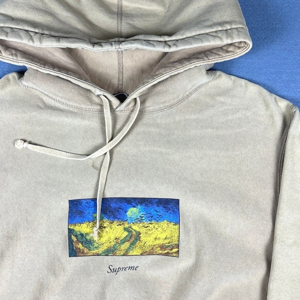 Supreme Field Hooded Sweatshirt Tan Yellow Van Gogh Wheatfield Crows XL SS17
